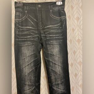 Leggings Black Medium Light Weight Cute New!(#758)